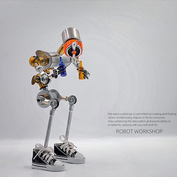 Steampunk No.2 Single Robot Head Orange