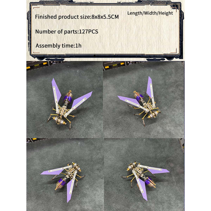 Steampunk Red Wasp Insects 3D Metal Model Kit 127PCS