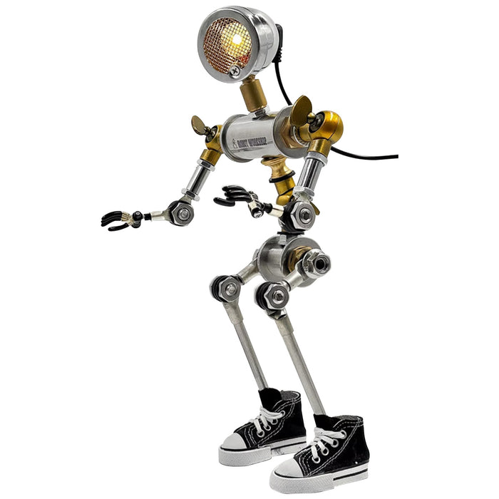 Steampunk Robot Desk Lamp with Movable Joints