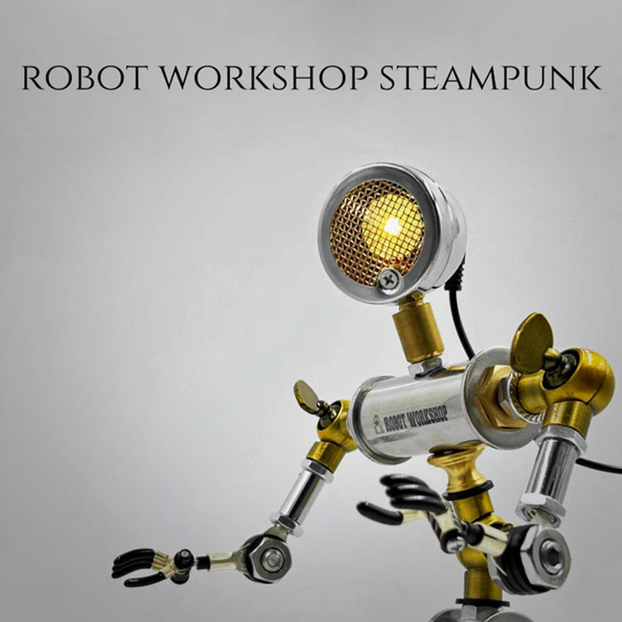 Steampunk Robot Desk Lamp with Movable Joints