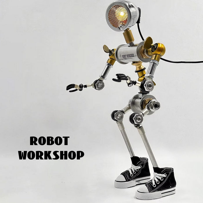 Steampunk Robot Desk Lamp with Movable Joints