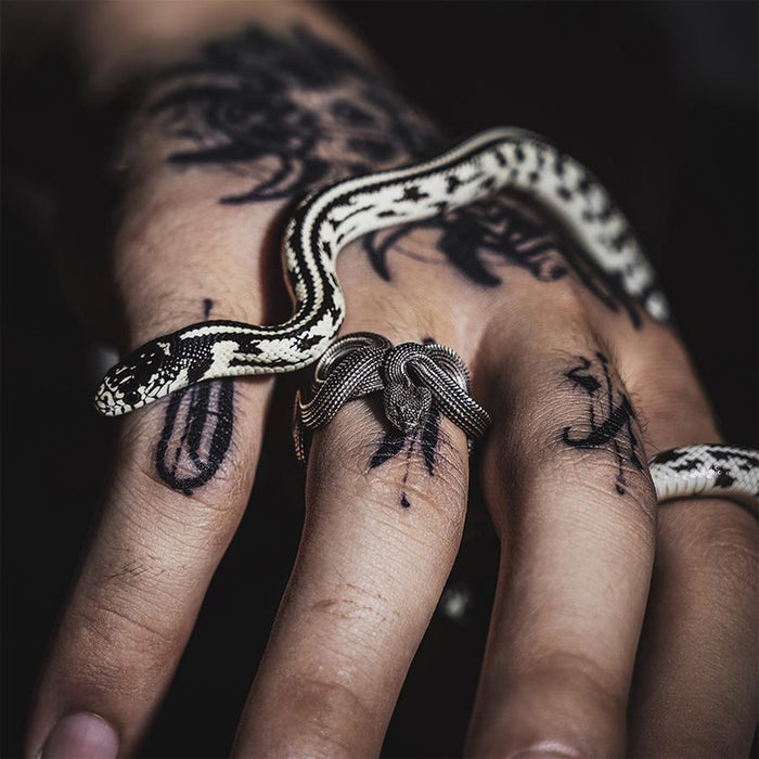 Steampunk Silver Viper Ring