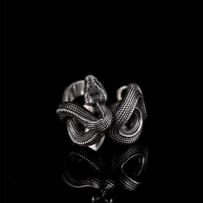 Steampunk Silver Viper Ring