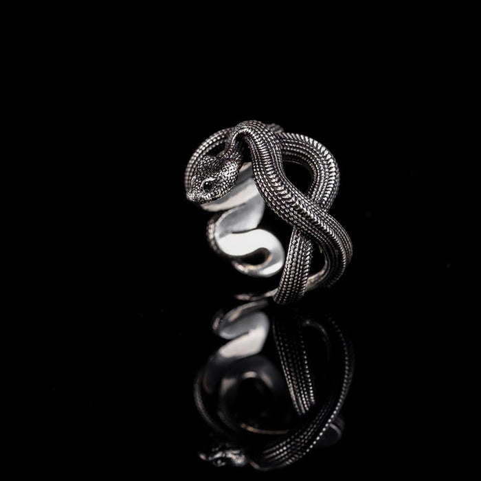 Steampunk Silver Viper Ring