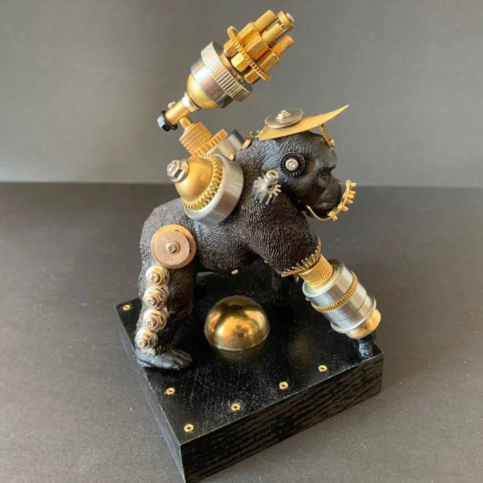 Steampunk Style Metal Orangutan King Animal Model 3D Assembled Crafts