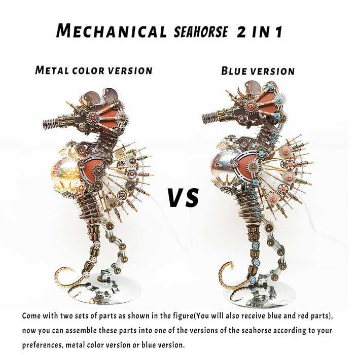 Steampunk Style Pregnant Seahorse Holding Planet  Metal Model Kits -Keep the Planet Healthy