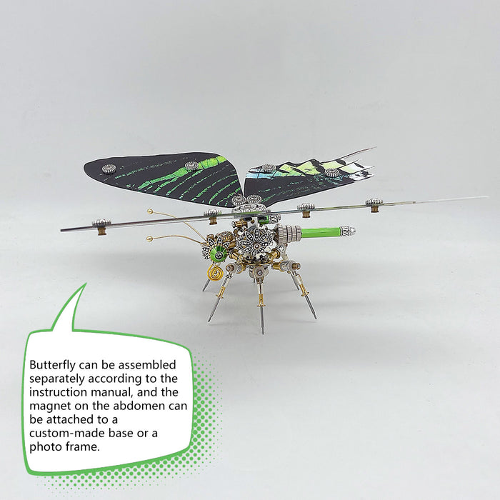 Steampunk Swallowtail Butterfly 3D Metal Puzzle Kits with Circuit Board Frame