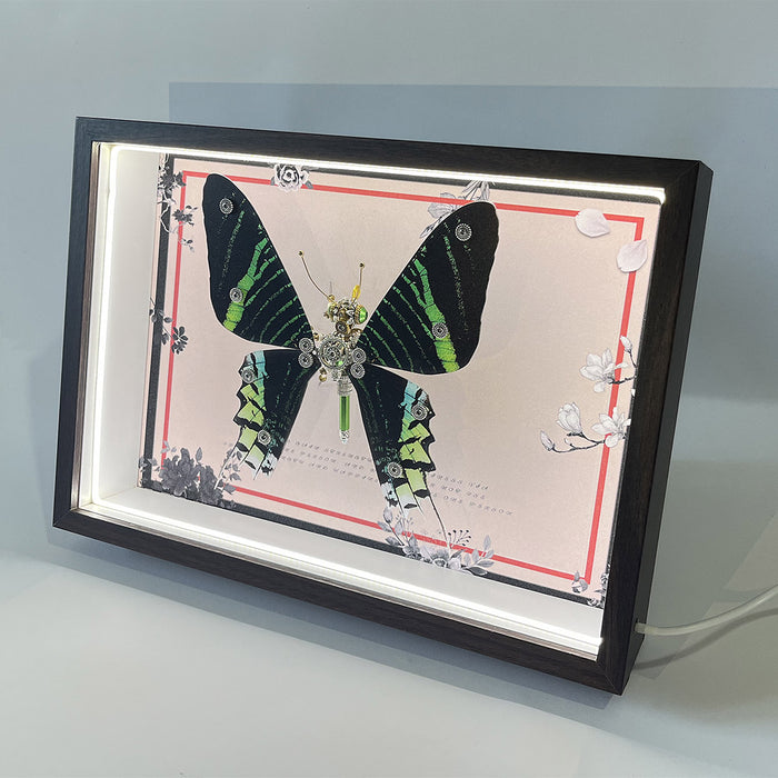 Steampunk Swallowtail Butterfly 3D Metal Puzzle Kits with Circuit Board Frame