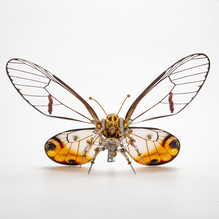 Steampunk Yellow-White Butterfly 3D Metal Puzzle DIY Kits
