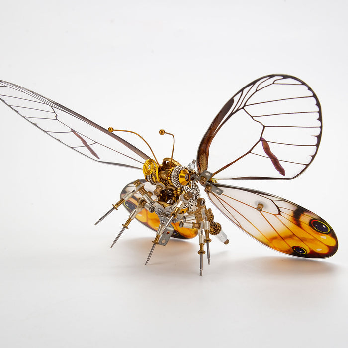 Steampunk Yellow-White Butterfly 3D Metal Puzzle DIY Kits