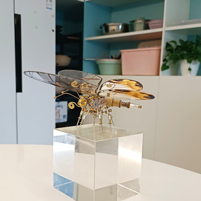 Steampunk Yellow-White Butterfly 3D Metal Puzzle DIY Kits