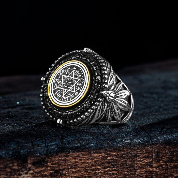 The Turkish Sterling Silver Ring with Suleiman Seal brings together deep symbolism and refined craftsmanship.