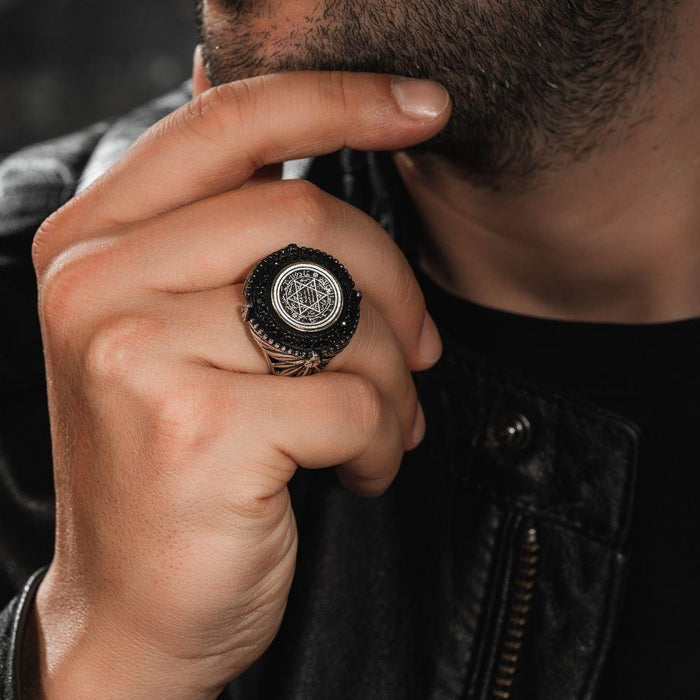 The Turkish Sterling Silver Ring with Suleiman Seal brings together deep symbolism and refined craftsmanship.