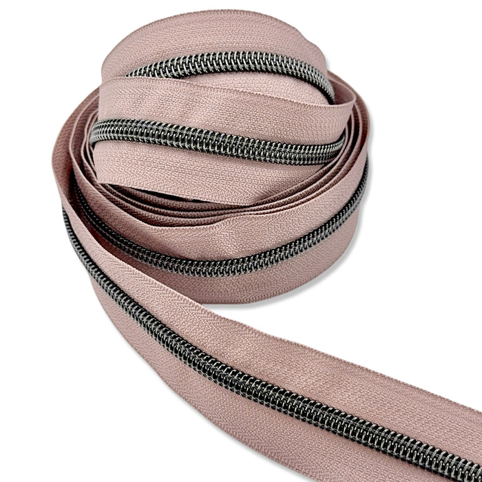 Strawberry Mocha  | #5 Black Nickel Zipper by the Yard - 3 Yard Singles