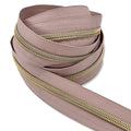 Strawberry Mocha  | #5 Light Gold Zipper by the Yard - 3 Yard Singles