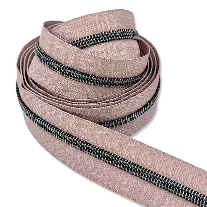 Strawberry Mocha  | #5 Midnight Rainbow Zipper by the Yard - 3 Yard Singles