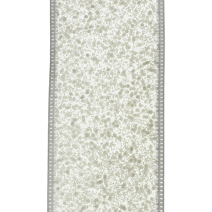 Super Glitter Wired Ribbon, 2-1/2-Inch, 10-Yard - White