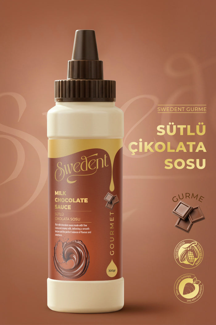 Swedent Gurme Series Milk Chocolate Sauce offers a rich and smooth texture with a perfectly flowing consistency.