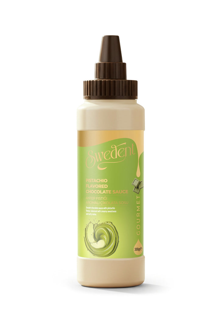 Swedent Gurme Serisi Antep Pistachio Flavored Chocolate Sauce brings the rich, distinctive taste of Antep pistachio to your favorite desserts.