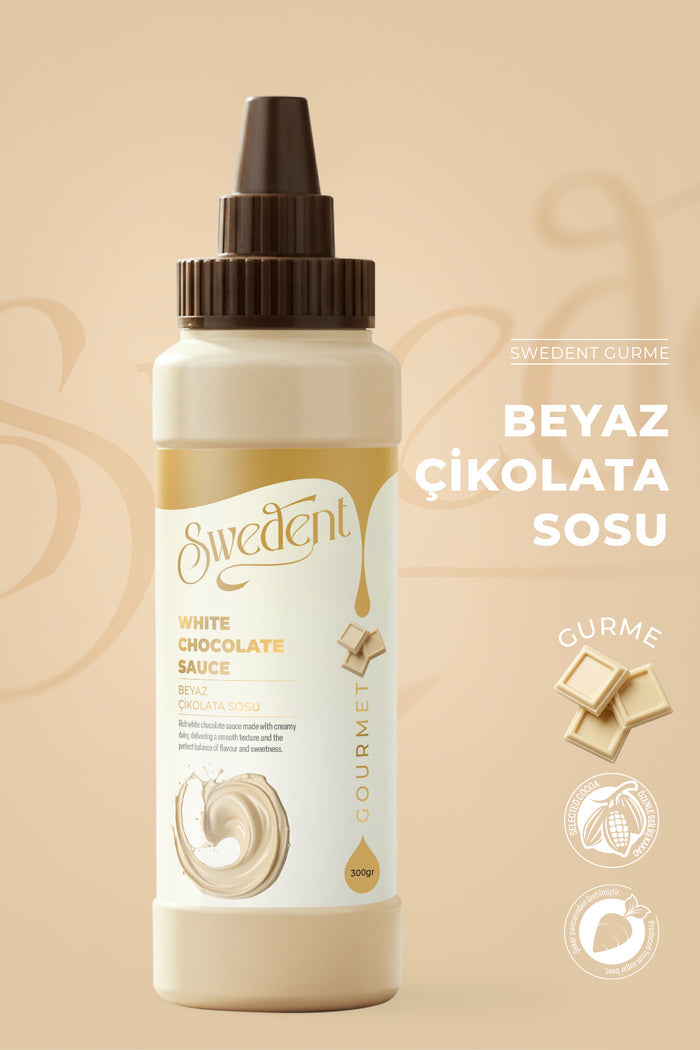 Swedent Gurme Serisi White Chocolate Sauce brings a smooth, creamy touch to your favorite desserts.