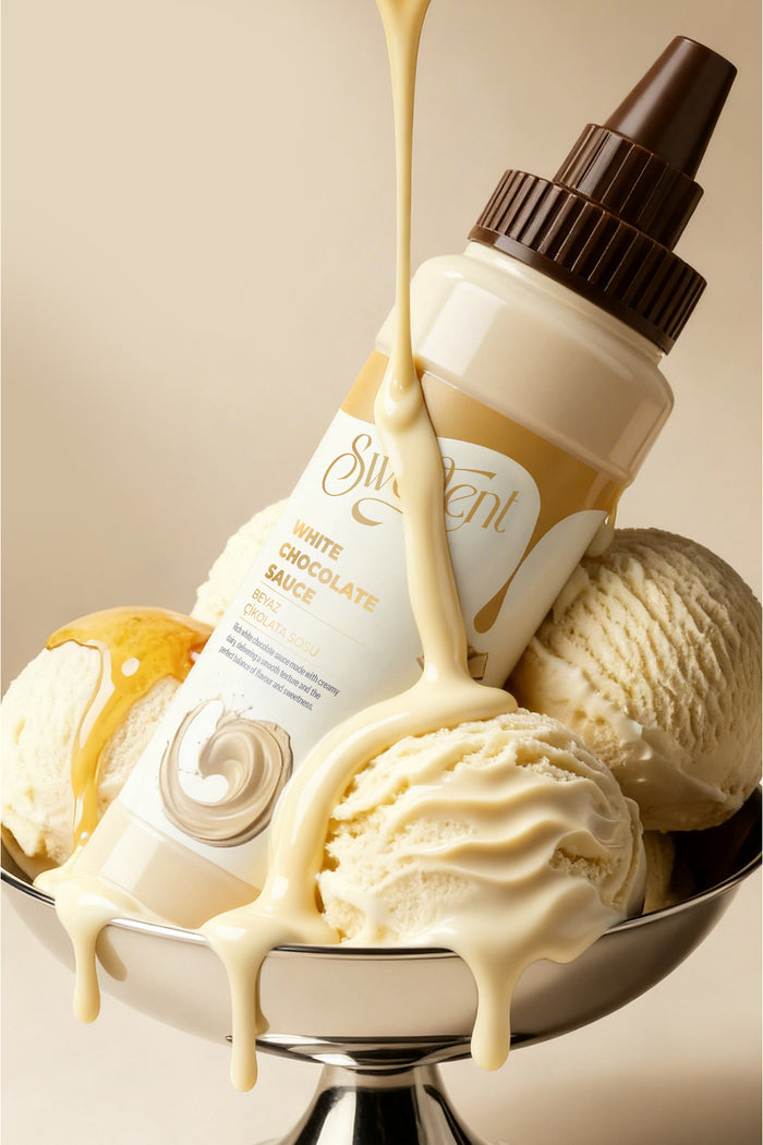 Swedent Gurme Serisi White Chocolate Sauce brings a smooth, creamy touch to your favorite desserts.