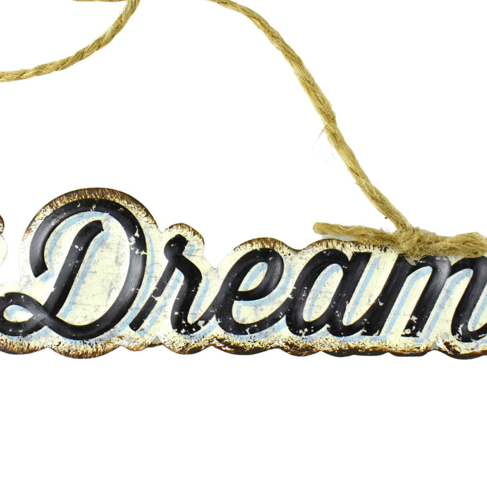 Sweet Dreams Script Metal Christmas Ornament, 8-Inch