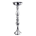 Tall Candle Holder Stand Metal Centerpiece, Silver, 21-Inch