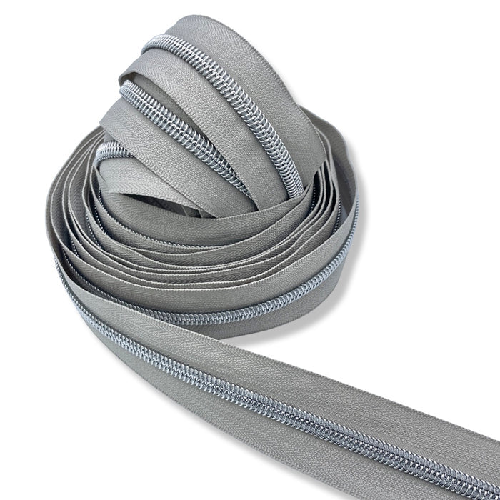 Taupe | #5 Nickel Zipper by the Yard - 5 yard Singles