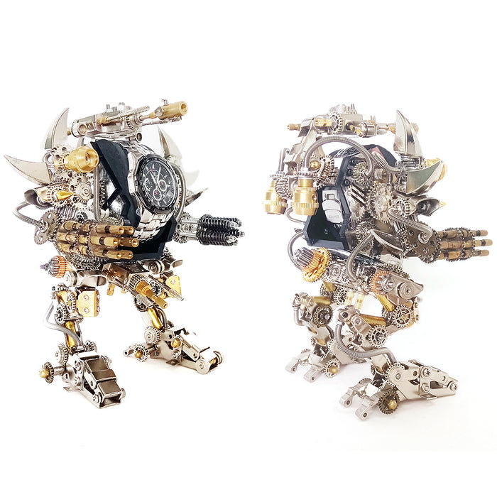 Taurus Robot Watch Stand Holder 3D Assembly Metal Fighting Mecha Action Figure for Clock Collector
