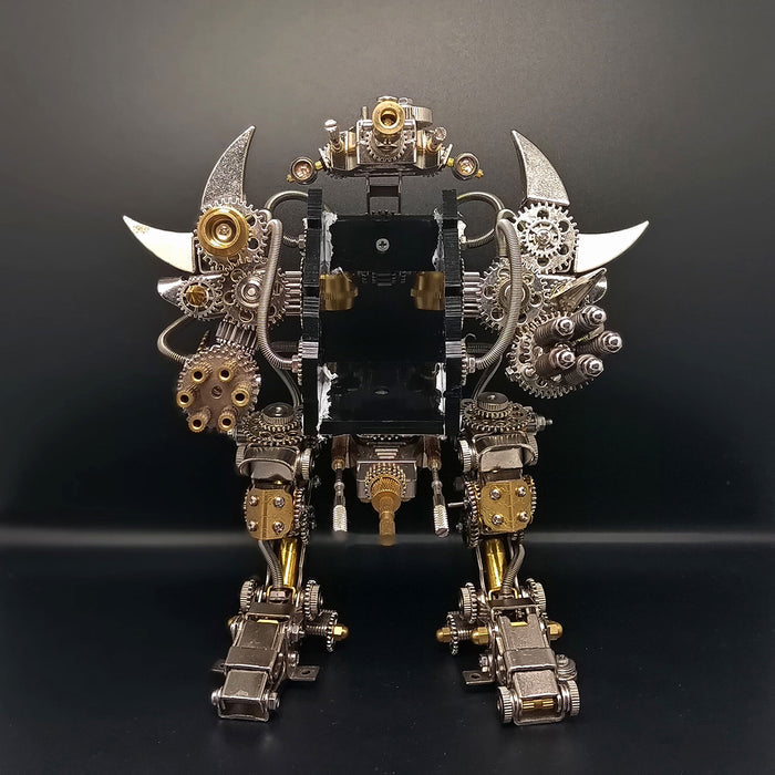 Taurus Robot Watch Stand Holder 3D Assembly Metal Fighting Mecha Action Figure for Clock Collector