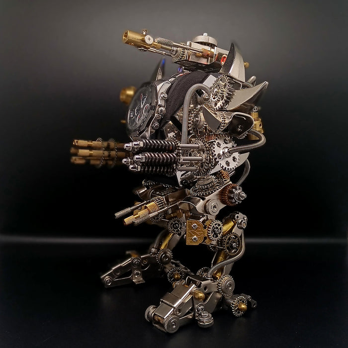 Taurus Robot Watch Stand Holder 3D Assembly Metal Fighting Mecha Action Figure for Clock Collector