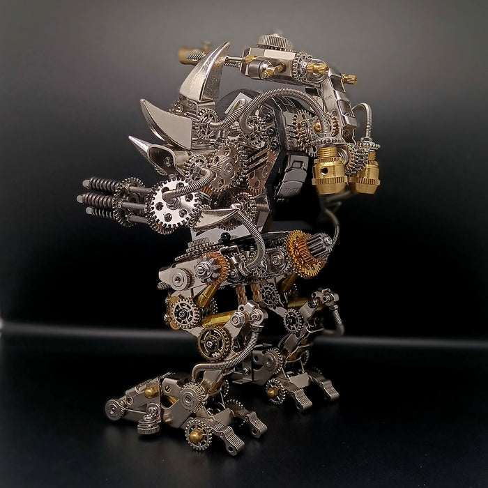 Taurus Robot Watch Stand Holder 3D Assembly Metal Fighting Mecha Action Figure for Clock Collector