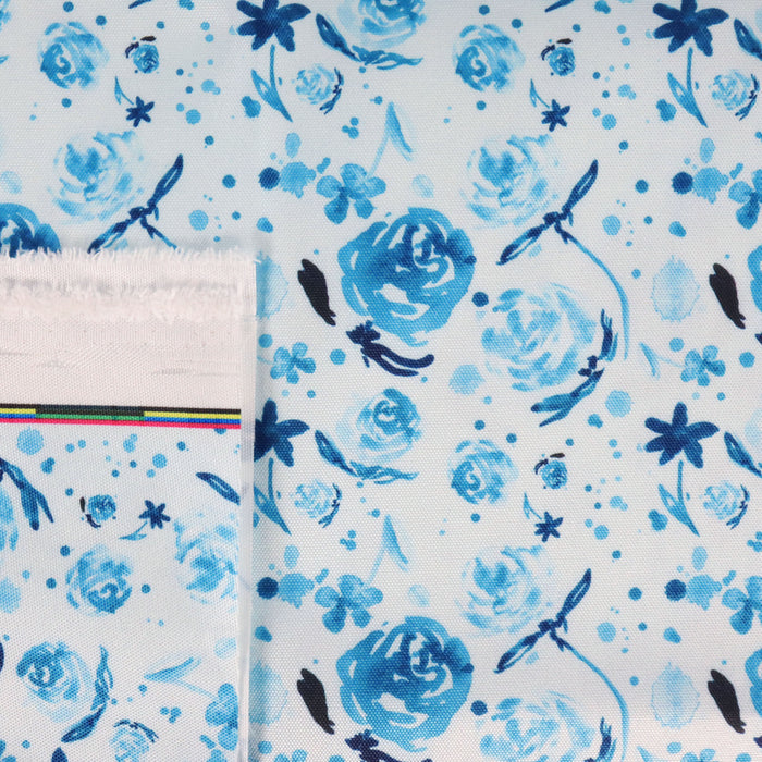 This printed WPC-Lite is of watercolor flowers in teal tones.