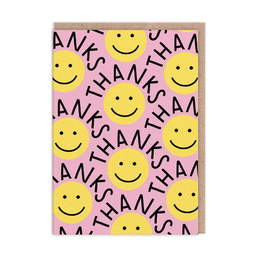 "Thanks" Smiley Face Greeting Card