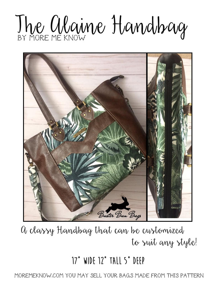 The Alaine Handbag - PDF Download ONLY Sewing Pattern