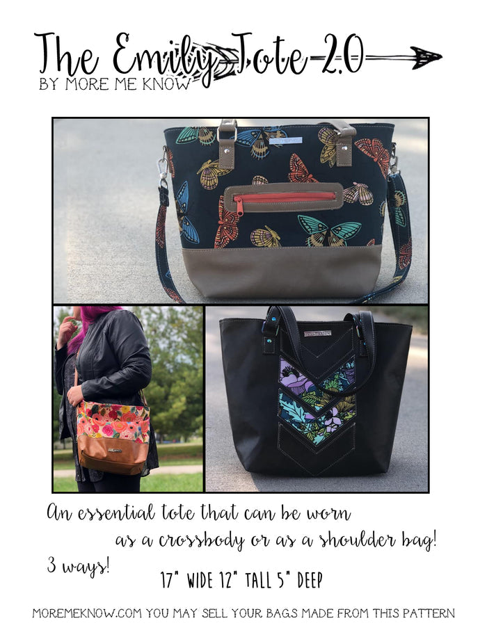 The Emily Tote Bag 2.0 - PDF Download ONLY Sewing Pattern