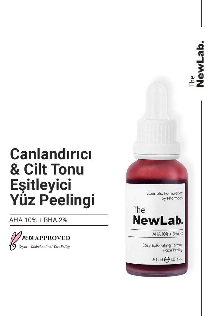 The NewLab Revitalizing & Tone Equalizing Red Peeling Serum is a high-performance chemical exfoliating treatment formulated with 10% AHA and 2% BHA to help refine skin texture, promote a brighter look, and support a more even skin tone.