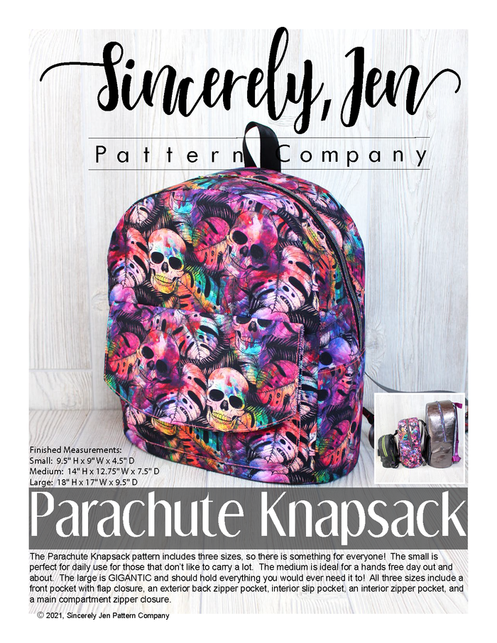 The Small/Medium Parachute Knapsack by Sincerely Jen | Hardware Kit