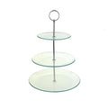 Three Tiered Glass Treat Stand, Clear, 13-1/4-Inch