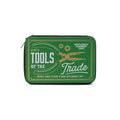Gentlemen's Hardware Tools of the Trade mini tool kit in green tin packaging, top view, on a white background.