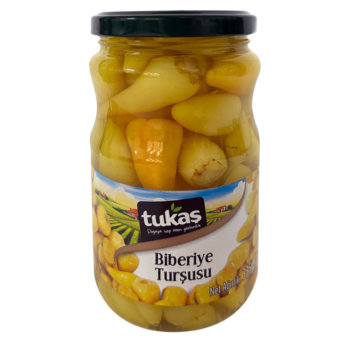 Tukas Pickled Green Peppers bring the bold, tangy flavor of traditional Turkish pickling straight to your table.