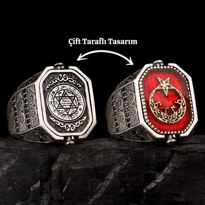 Rooted in centuries of heritage, this Turkish Silver Ring with Seal of Solomon motif blends symbolism, craftsmanship, and bold design into one striking piece.