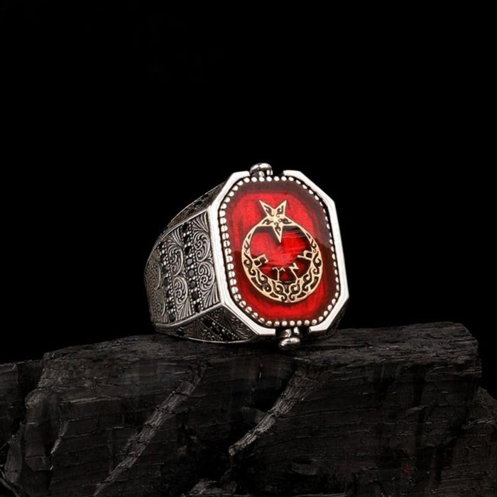 Rooted in centuries of heritage, this Turkish Silver Ring with Seal of Solomon motif blends symbolism, craftsmanship, and bold design into one striking piece.
