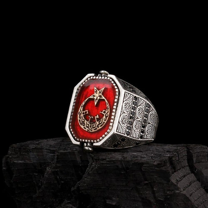 Rooted in centuries of heritage, this Turkish Silver Ring with Seal of Solomon motif blends symbolism, craftsmanship, and bold design into one striking piece.