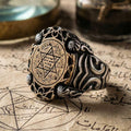 Turkish Sterling Silver Mens Ring with Seal of Solomon is a bold statement piece rooted in centuries of symbolism.