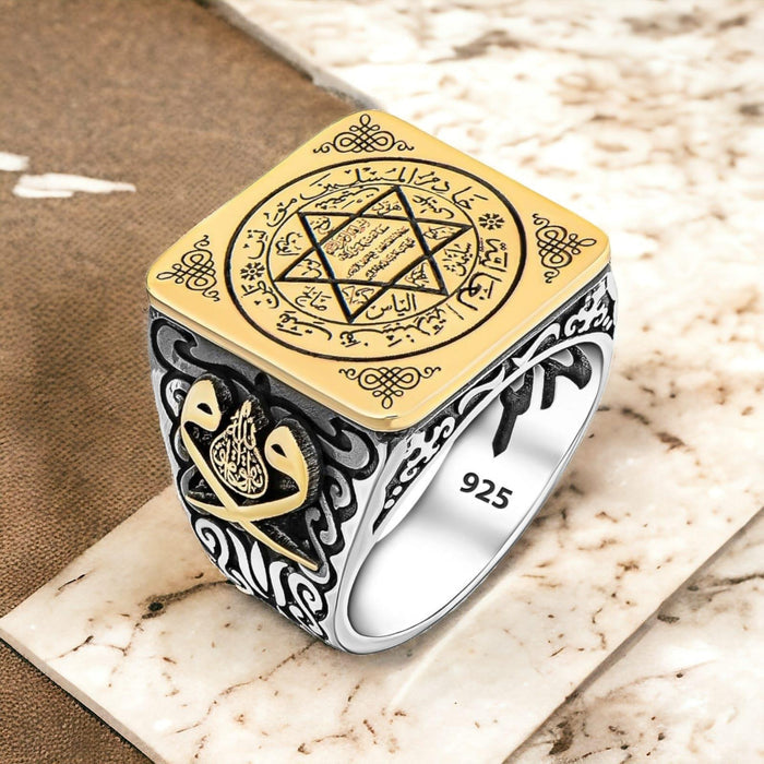 Turkish Sterling Silver Ring with Seal of Solomon is a bold, heritage-inspired piece rooted in centuries of Anatolian and Ottoman symbolism.