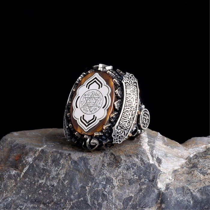 Turkish Sterling Silver Ring with Seal of Solomon is a bold and meaningful piece crafted for those who appreciate faith-inspired design and traditional artistry.
