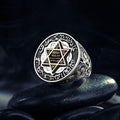 Turkish Sterling Silver Ring with Seal of Solomon is a bold and meaningful piece crafted from solid 925 Sterling Silver.