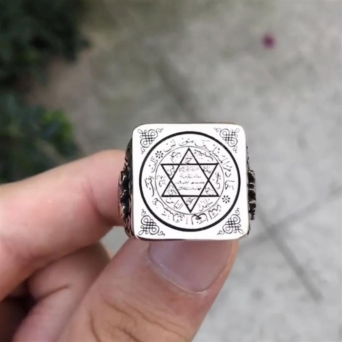 Turkish Sterling Silver Ring with Seal of Solomon is a bold, heritage-inspired piece rooted in centuries of Anatolian and Ottoman symbolism.