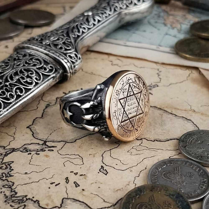 Rooted in centuries of symbolism, this Turkish Sterling Silver Ring with Seal of Solomon is a bold statement piece crafted for those who appreciate meaningful design and powerful heritage motifs.